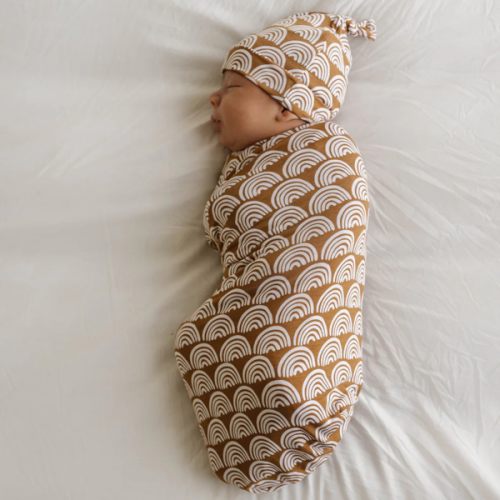 Rust Rainbows Swaddle & Hat Set - Little Sleepies
