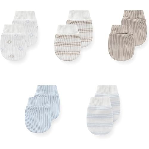 5 Pack Unisex New Born Boy Girls No Scratch Mittens Cotton Soft Baby Gloves Accessory 0-3 Months Infant Essentials
