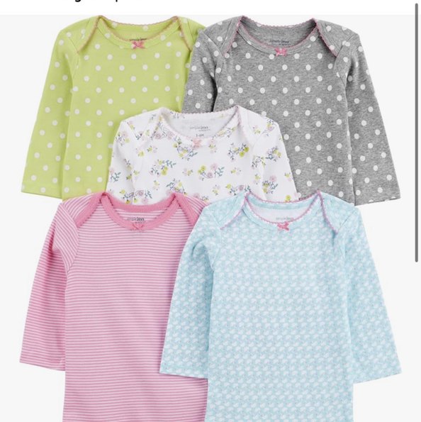Simple Joys by Carter's Baby Girls 5-pack Long-sleeve Bodysuit
