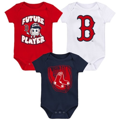 Newborn & Infant Boston Red Sox Red/Navy/White Minor League Player Three-Pack Bodysuit Set