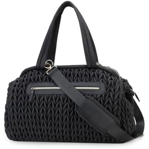 MOMIGO Baby Diaper Tote Bag - Large Size Multifunction Travel Crossbody for Mom, Bohemia Style Maternity Baby Changing Bags with Portable Changing Pad (Black(B))