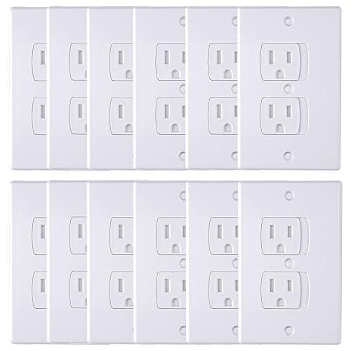 AUSTOR 12 Pack Baby Safety Electric Outlet Covers Baby Safety Self Closing Wall Socket Plugs Plate Alternate for Child Proofing