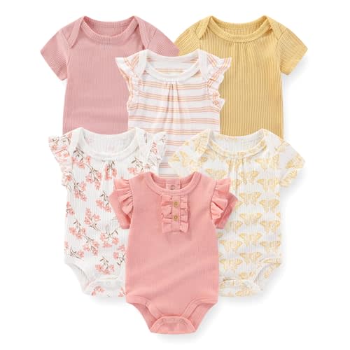 JELYLOVE Fashion Baby Boy Girl Bodysuits 6-Pack Casual Cotton Soft Infants Outfit New born Clothes