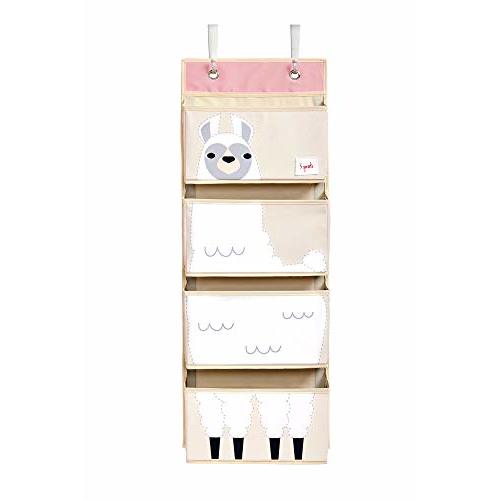 3 Sprouts Over The Door Baby Organizer - Essential Newborn Nursery Storage, Toy Organizer for Room and Closet - Bedroom Storage - Hooks Included, Llama