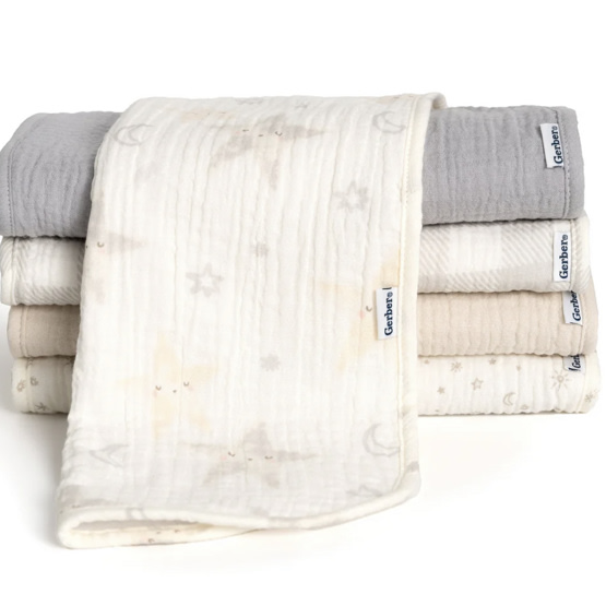 5-Pack Baby Neutral Stars Muslin Burp Cloths – Gerber Childrenswear