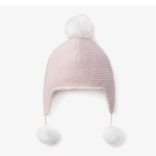 Sofia & Finn Pale Pink Pom Pom Baby Hat – Elegant Baby
