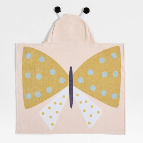 Personalized Butterfly Organic Cotton Hooded Baby Beach Towel