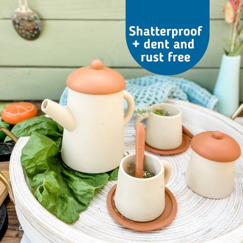 Mud Kitchen Tea Set - Silicone Tea Set - Pretend Play  - Tea Party - Outdoor Play Tea Set - Toddler Tea Set - Waldorf Toy - Montessori Toy