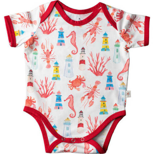 Short Sleeve Bodysuit, Montauk Sea - Moon Breeze Mercantile | Maisonette
