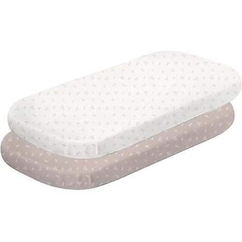 Bubba Blue Organic Cotton Co-Sleeper Fitted Sheets, Chestnut (Pack of 2)