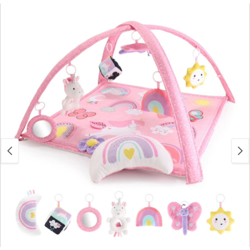 The Peanutshell Rainbow Paradise 7-in-1 Activity Play Gym & Play Mat for Baby - Pink