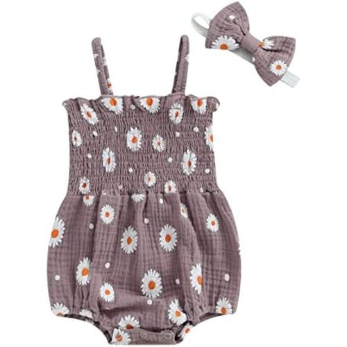 Cute Baby Girl Outfit Sleeveless Romper Breathable Ruched Bodysuit Comfy Outfits Baby Girl Summer Clothes
