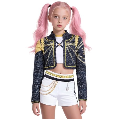 Girls Demon Cosplay Hunters Costume 3-14 Years Kids Golden Pop Singer Toddler Halloween Costumes Stage Outfit