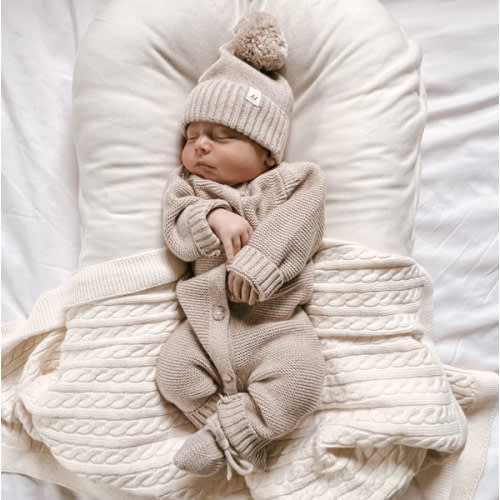 Luna + Luca Classic Purl Knit Jumpsuit - Heather Beige
