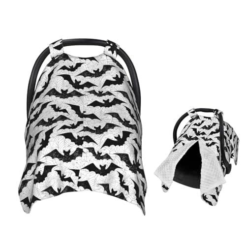 Muishi Black Bat Baby Car Seat Canopy Nursing Cover for Newborn Car Seat Breastfeeding Covers Blanket Newborn Shower Gift