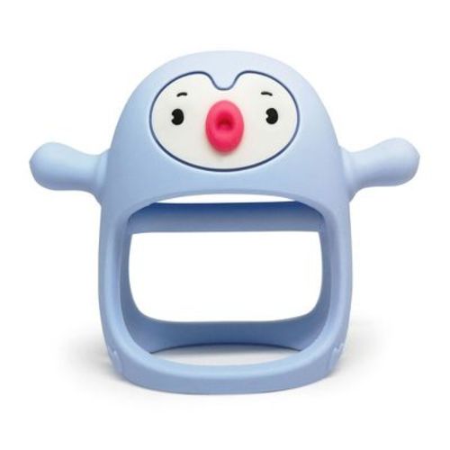 Smily Mia Penguin Baby Teething Toy For Infants 0-6 Months, Soothing Wearable Baby Chew Toy Sucking Needs & Pacifier For Newborns - Red
