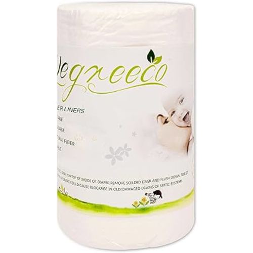 wegreeco Unscented Diaper Liners,Fragance Free and Chlorine Free - 100 Sheets Per Roll (1 Roll)
