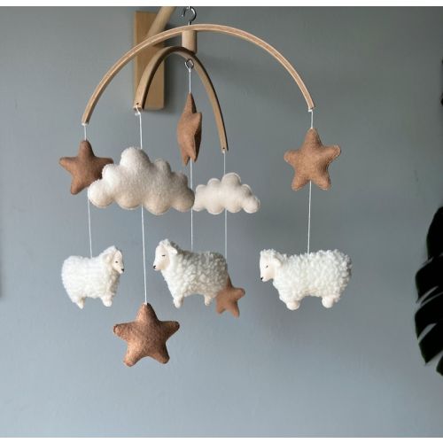 Sheep Baby Mobile Boho Crib Mobile Cot Mobile Hanging - Etsy