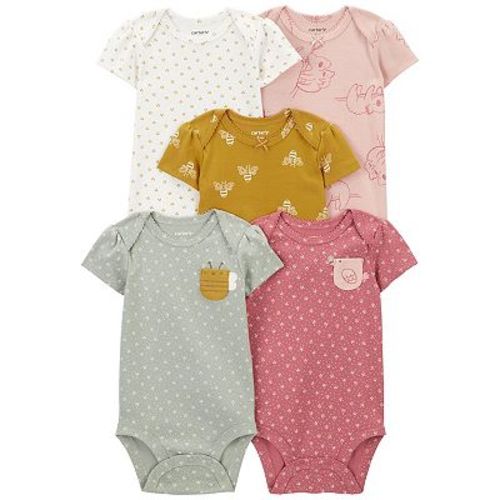 Baby Carter's Cute Nature Print Short-Sleeve Bodysuits 5-Pack