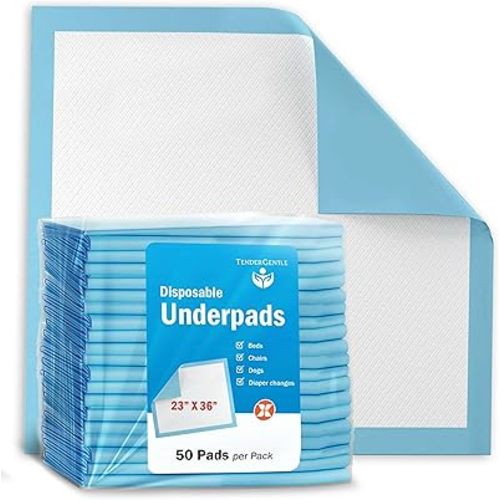 Incontinence Bed Pads Disposable for Adults - 23x36 Disposable Underpads - 50 Pee Pads per Pack