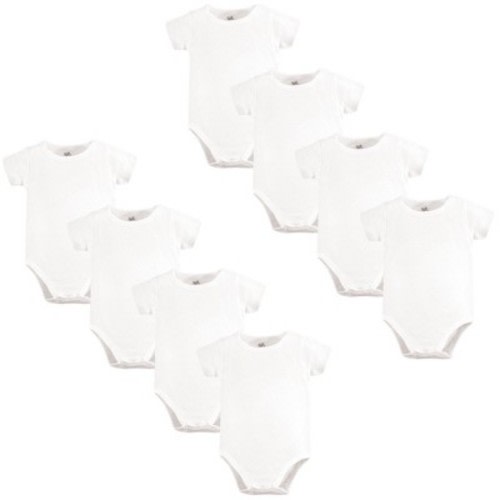 Touched by Nature Organic Cotton Bodysuits 8pk, White, Size: 3-6 months
