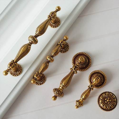 Vintage Dresser Knobs Pulls Drawer Pull Handles Drop Ring Antique Coffee Kitchen Cabinet Pulls Knob Door Handles 64 96mm