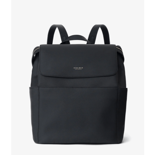 Kinney Full Diaper Backpack (black w/gold hardware)
