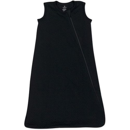 HonestBaby Organic Cotton Matelasse Wearable Blanket, Black, Medium