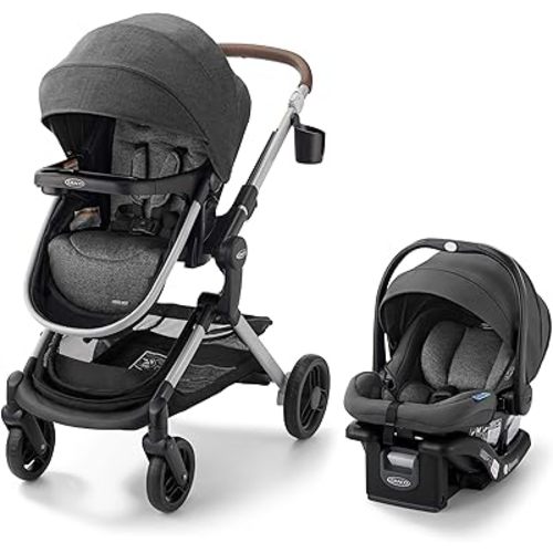 Graco Modes Nest Travel System, 3-in1 Modular Carseat Stroller Combo, Adjustable Slide2Me Infant Car Seat Carrier to Toddler Stroller, Includes the SnugRide DLX Infant Car Seat, Sullivan