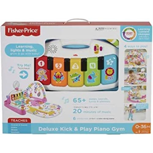 Fisher-Price Deluxe Kick & Play Removable Piano Gym, Pink