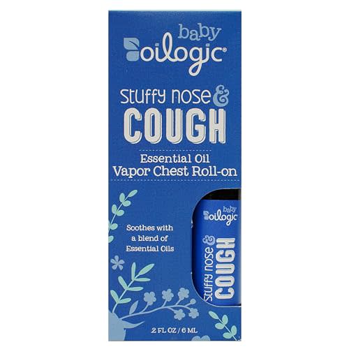 Oilogic Baby Bath Essentials Stuffy Nose and Cough Roll-On for Babies & Toddlers, Essential Oil Breathe Blend - Naturally Soothes with 100% Pure Lavandin, Orange, Eucalyptus Oil - (6 mL)