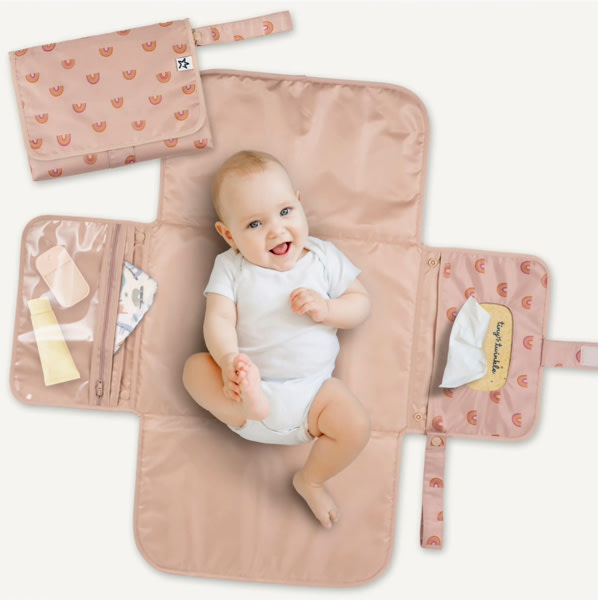 Portable/Foldable Waterproof Diaper Changing Pad in Boho Rainbow colorway