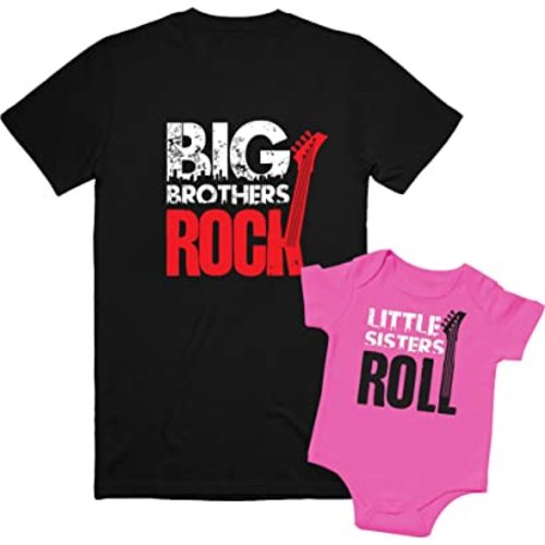 Matching Outfits for Siblings, Big Brother Little Brother Shirts, Rock and Roll Siblings Set