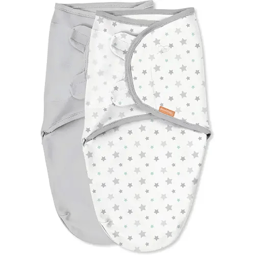 SwaddleMe Original Organic Swaddle – Size Small/Medium, 0-3 Months, 2-Pack (Starry Skies )