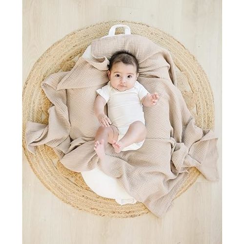 Konssy 3 Pack Muslin Swaddle Blankets for Unisex, Newborn Receiving Blanket, Large 47 x 47 inches, Soft Breathable Muslin Baby Swaddles for Boys & Girls - Pink