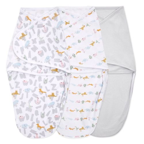aden + anais Essentials Easy Swaddle Wrap - 3pk, Color: Alphabet Animals, Size: 0-3 Months