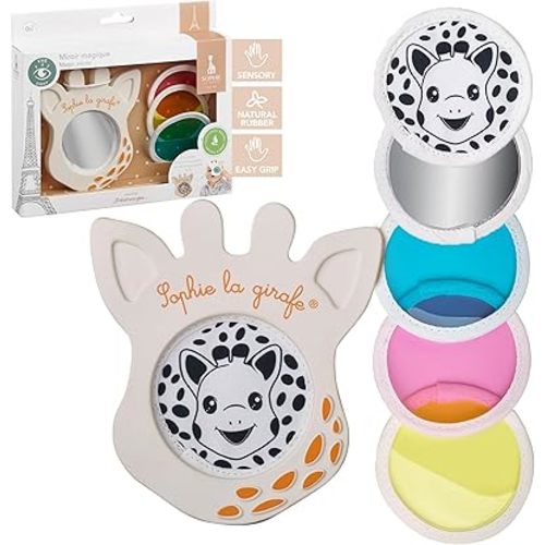 Sophie la girafe Magic Mirror | Awaken Baby's Eyesight with Several Interchangeable Lenses | Frame is Made from Natural Rubber