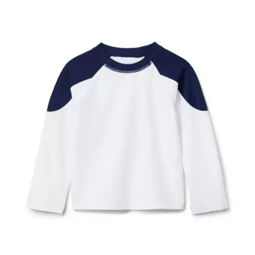 Boy White Recycled Colorblocked Rash Guard by Janie and Jack | 6-12m