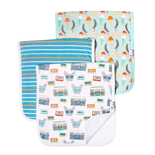 Copper Pearl Baby Burp Cloth Large 21''x10'' Size Premium Absorbent Triple Layer 3-Pack Gift Set “Bruno