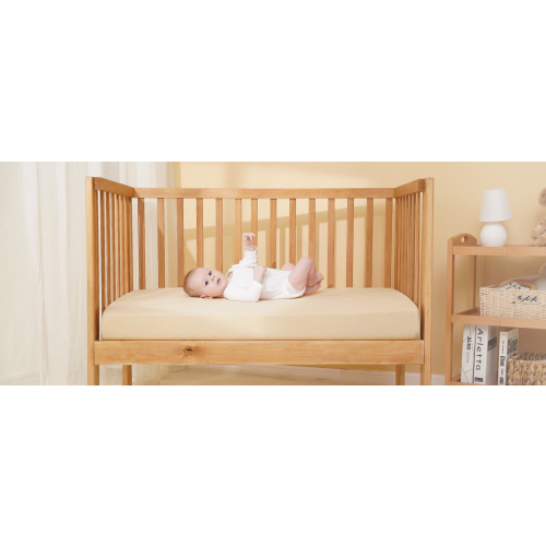 Yoofoss Muslin Crib Sheets for Boys Girls 100% Cotton Fitted Baby Crib Sheet 2 Pack Soft and Breathable for Standard Crib Mattress & Toddler Mattress 52"x28" Apricot&Green - Cream&green - Crib Sheets 2 Pack