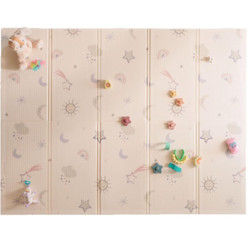 Nuby Reversible Baby Floor Mat - Foldable and Lightweight Baby Play Mat for Floor - Easy Storage and Travel - Stars and Sky