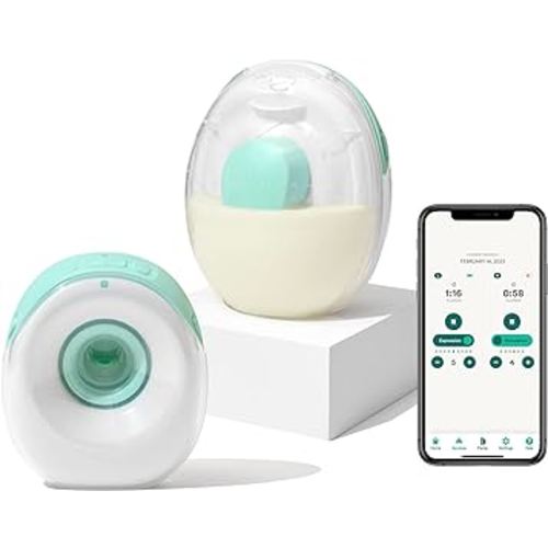 Willow Go - Hands Free Breast Pump - Wearable Breastfeeding Pump - Portable, Electric, Cordless, 9 Levels of Hospital Grade Suction Strength, App Compatible & Fits Fully in Bra, 21mm & 24mm Flange