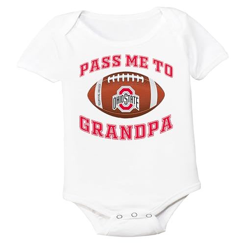 Future Tailgater Ohio State Buckeyes Officially Licensed 100% Cotton Pass Me to GrandPA Football Baby Bodysuit
