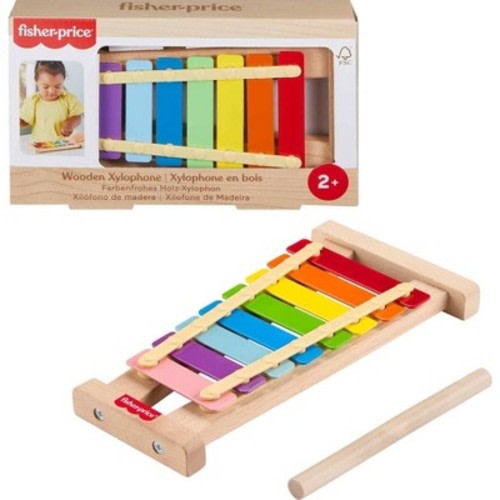 Fisher-Price Wooden Xylophone Musical Instrument Toy for Toddlers 2pc Wooden