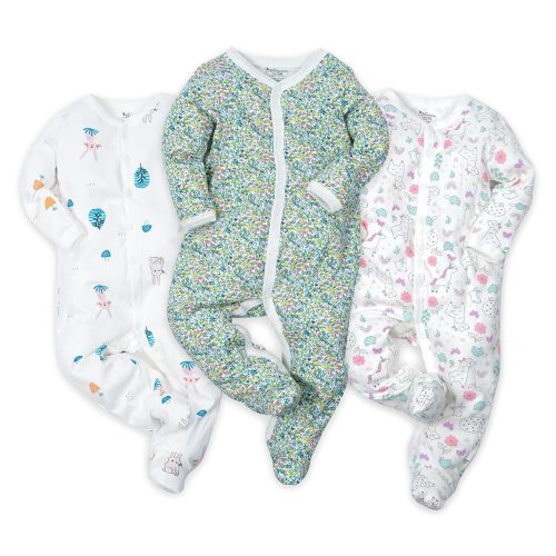 Baby Boys Girls Cotton Footies Multi Pack Long Sleeve Baby Footed One-Piece Jumpsuit Multi Pack