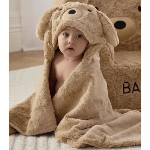 Labradoodle Faux Fur Baby Hooded Towel