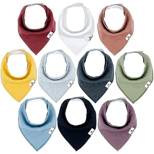 DiaperSquad's Baby Bibs for Drooling and Teething, Bibs for Boys, Baby Girl - Solid Cotton Baby Drool Bibs