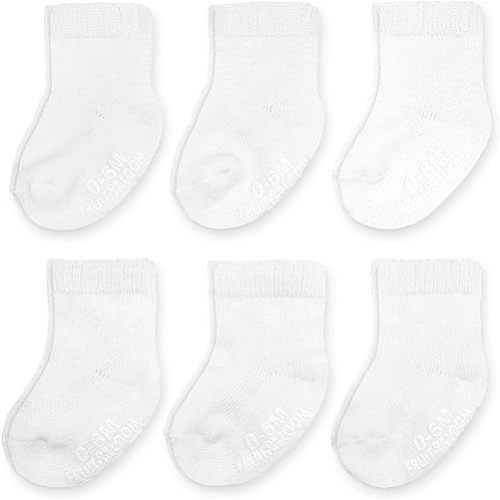 Fruit of the Loom Baby 6-Pack All Weather Crew-Length Socks, Mesh & Thermal Stretch - Unisex, Girls, Boys
