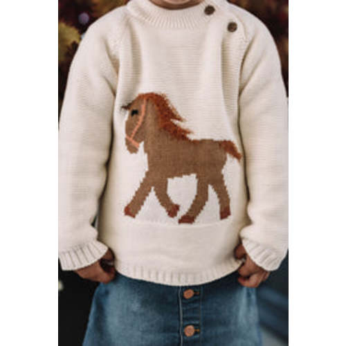 gwenny horse sweater (cream) – Bridle Up Hope Shop