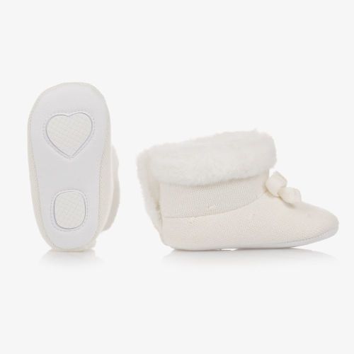 Mayoral Newborn - Ivory Knitted Baby Boots | Childrensalon Outlet